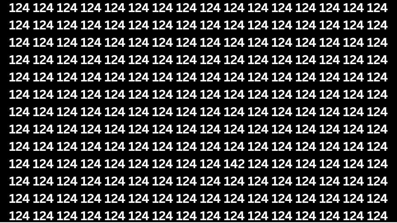 Optical Illusion Challenge: Find the Hidden 142 Among 124s Within 9 Seconds