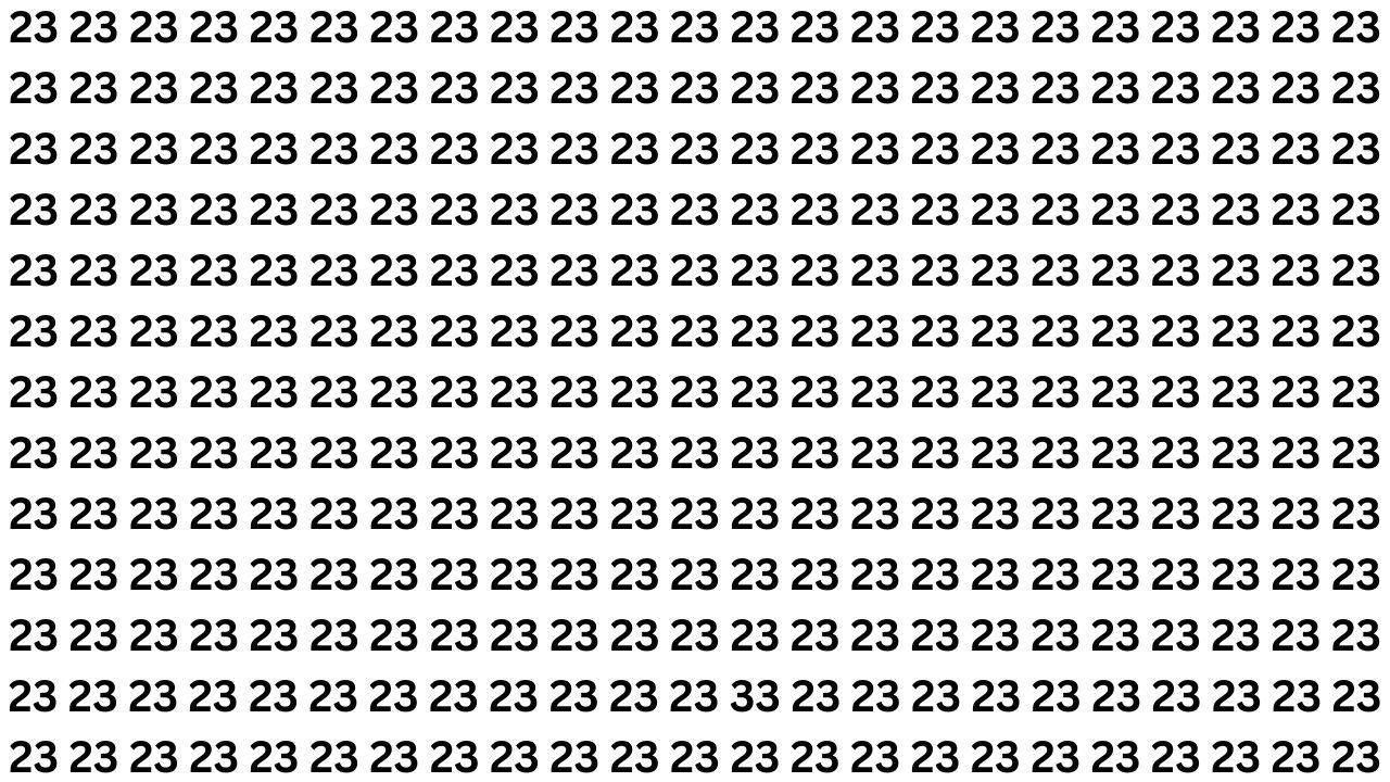 Optical Illusion Challenge: Can You Find 33 Hidden Among 23s