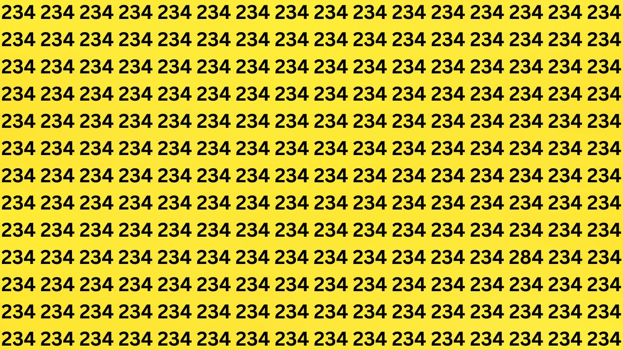 Optical Illusion Challenge: Can You Detect the Number 284 Quickly