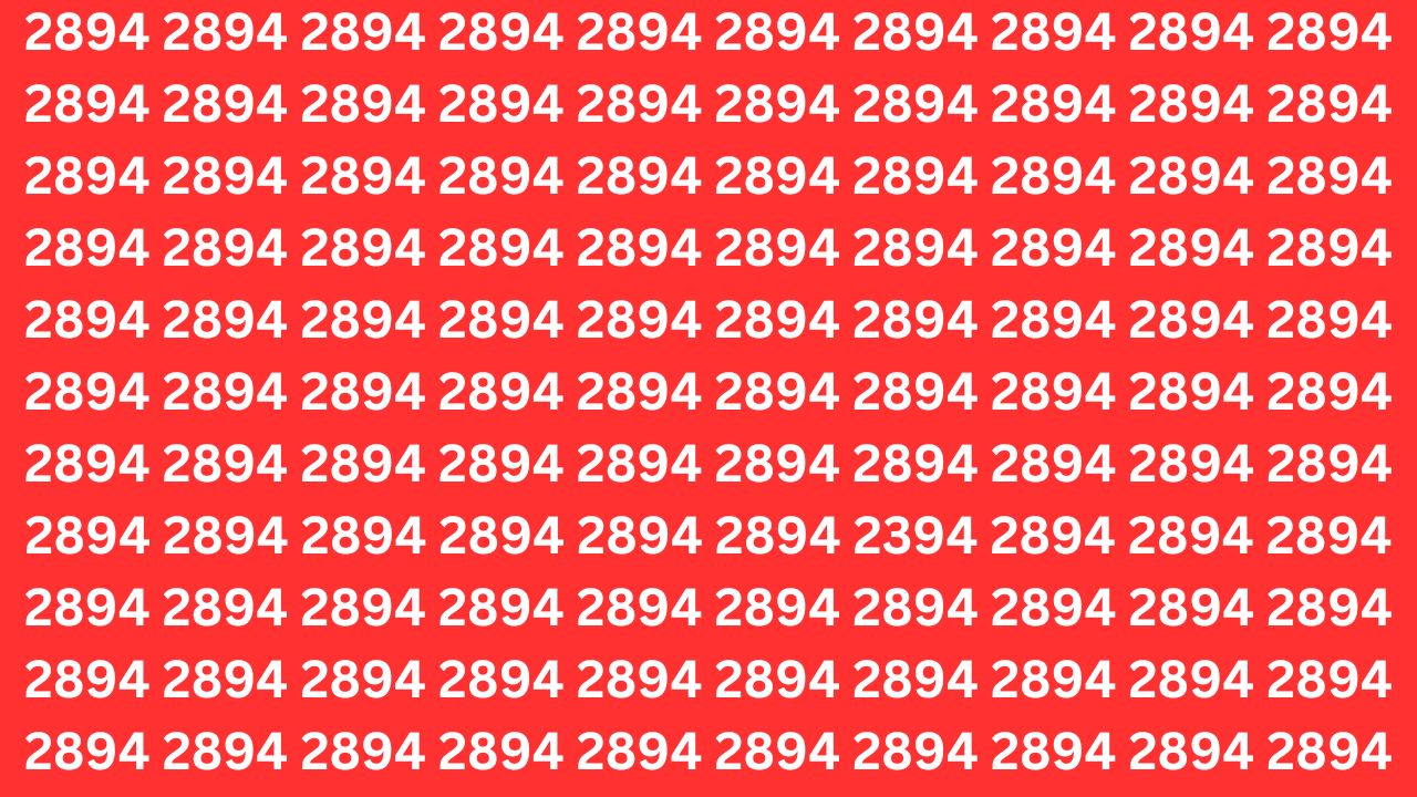 Optical Illusion Challenge Pushes Visual Accuracy — Find 2394 Blended Into 2894s
