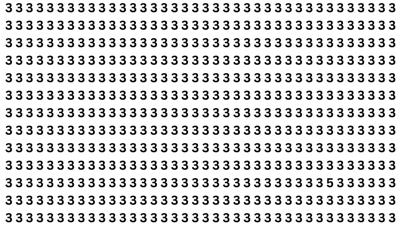 Optical Illusion Challenge: Can You Find the Sneaky 5 Hidden Among 3s?