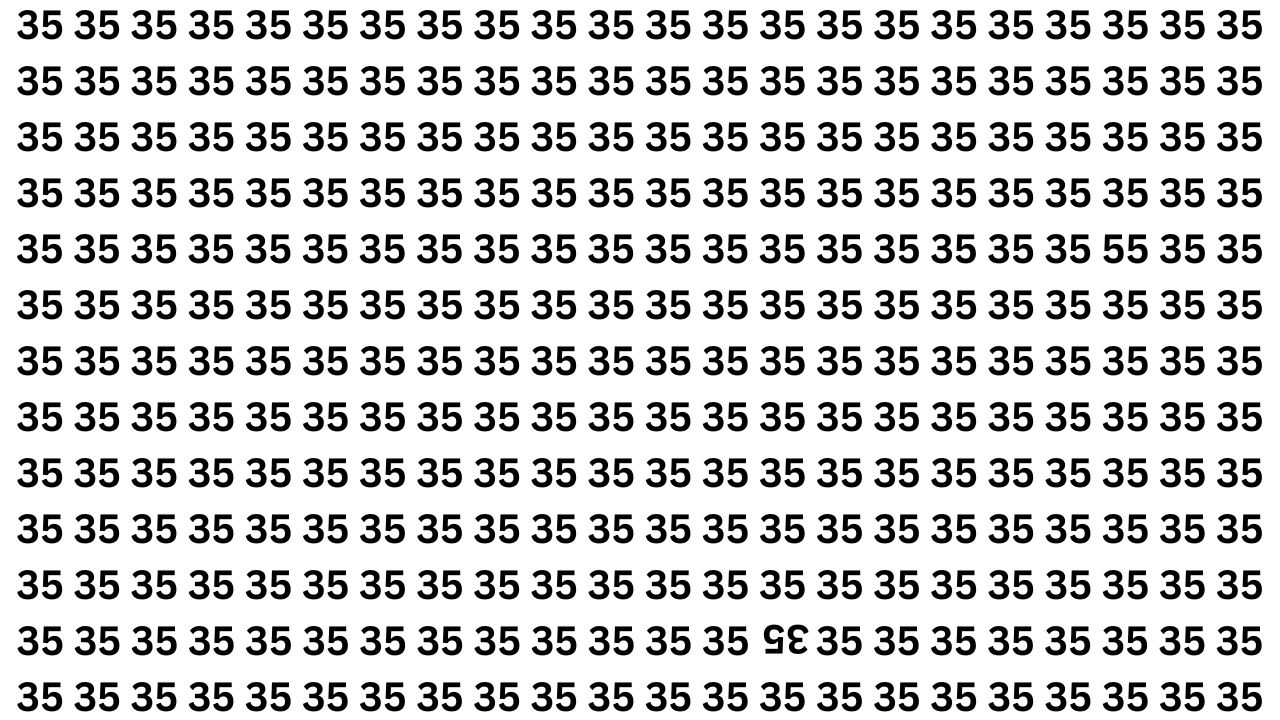 Optical Illusion Challenge: Spot the Extra 35 and Inverted 55 Within 8 Seconds