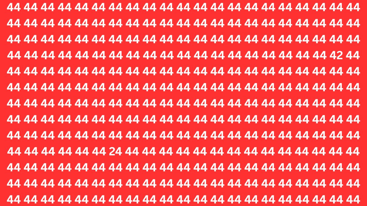 Optical Illusion Challenge: Find the Inverted 24 and 42 Within 7 Seconds