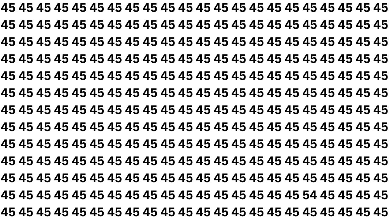 Optical Illusion Challenge: Spot the Correct 54 Before the 8-Second Countdown Ends