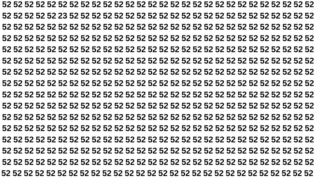 Optical Illusion Challenge: Spot the Inverted 32 and 25 Hidden Among 52s