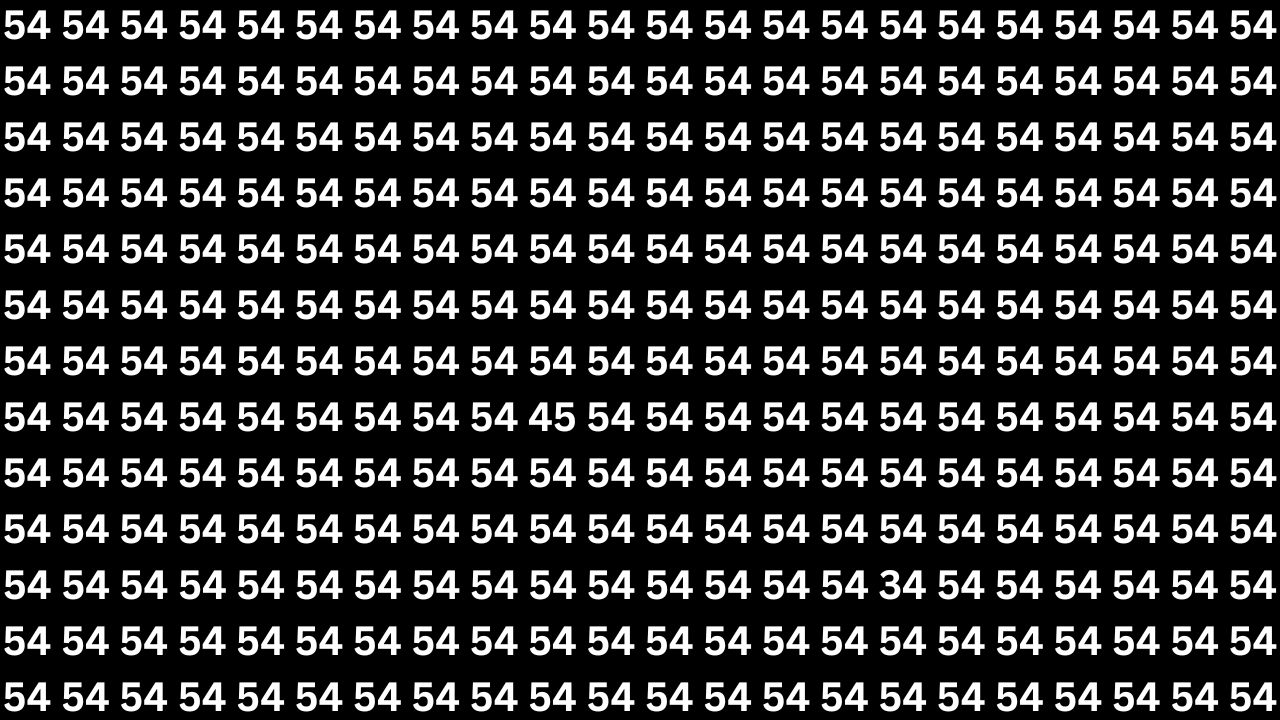Optical Illusion Challenge: Spot 45 and 34 Hidden Among 54s