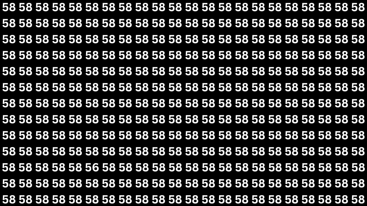 Quick Optical Illusion: Can You Find 56 Hidden Among 58 in 5 Seconds?
