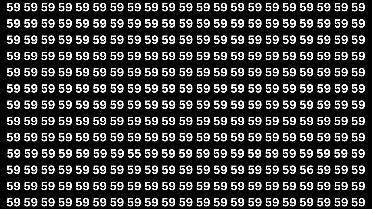 Optical Illusion Challenge: Find the Inverted 55 and 56 Hidden Among 59s