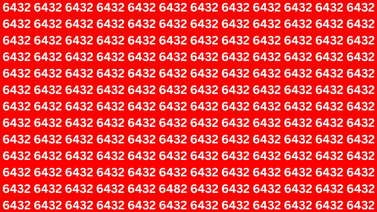 6-Second Optical Illusion Challenge: Can You Find 6482 Hidden Among 6432s?