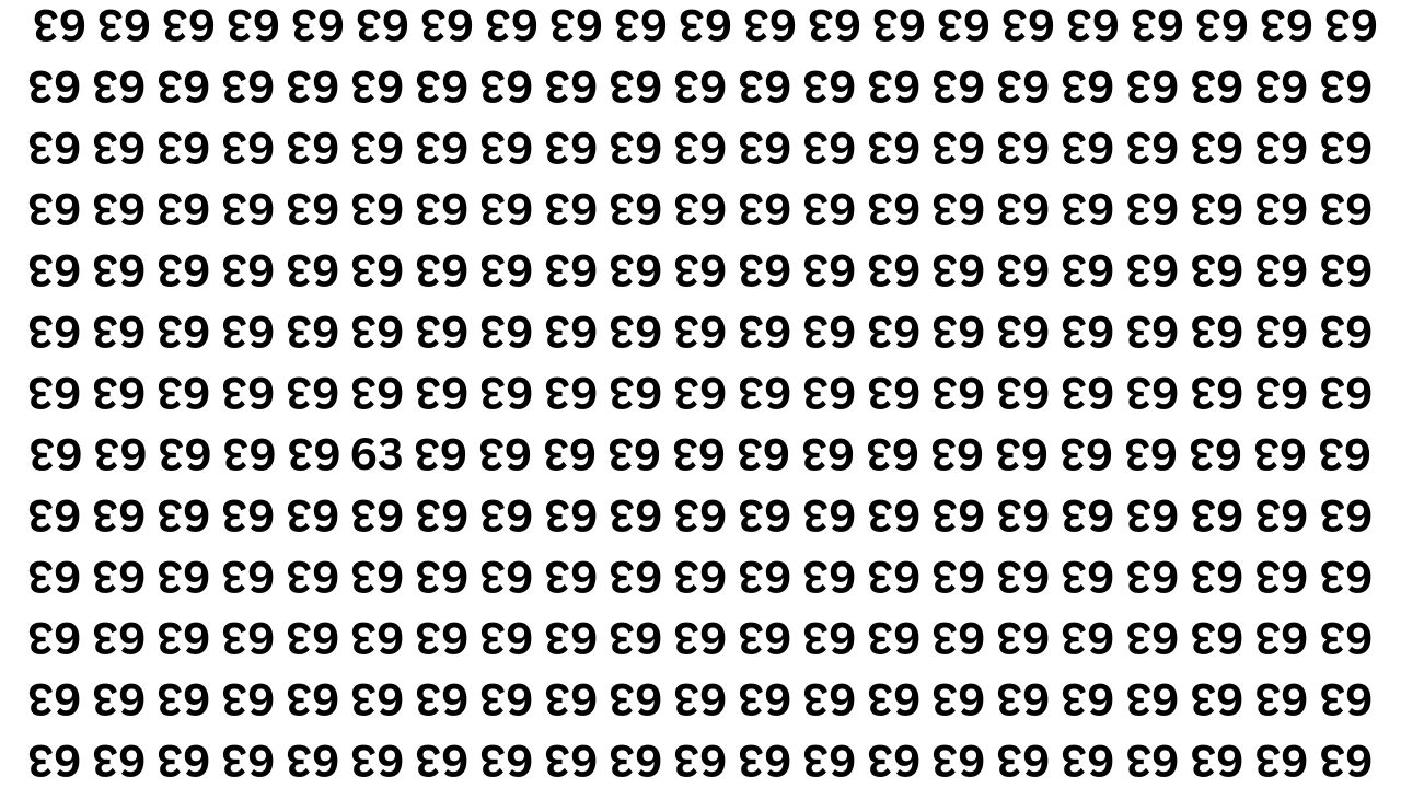 Optical Illusion Test: Can You Spot the Upright 63 Among Inverted 63s in 6 Seconds?