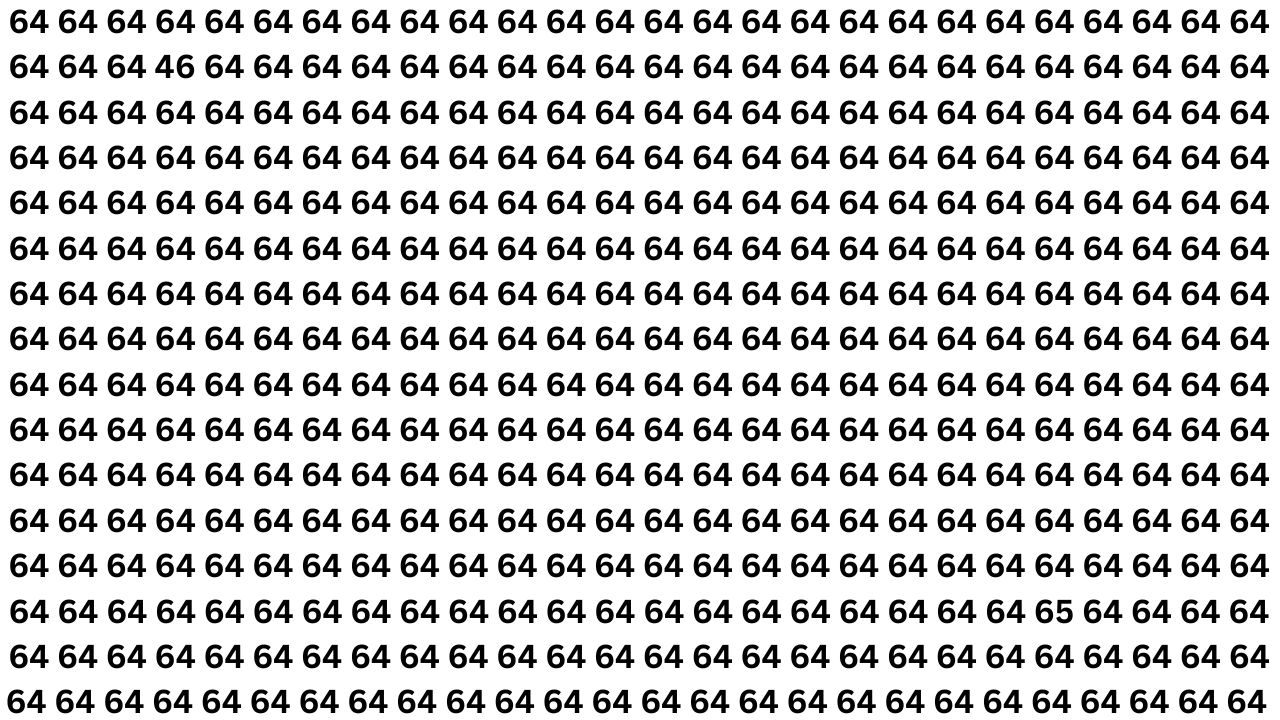 Mind-Bending Optical Illusion Test That Challenges Viewers to Spot 46 and 65 Among 64s in Under 6 Seconds