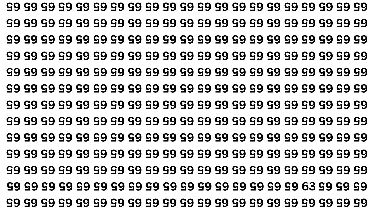 Optical Illusion Test: One Number Is Different — Find the Inverted 63 Among Inverted 65s