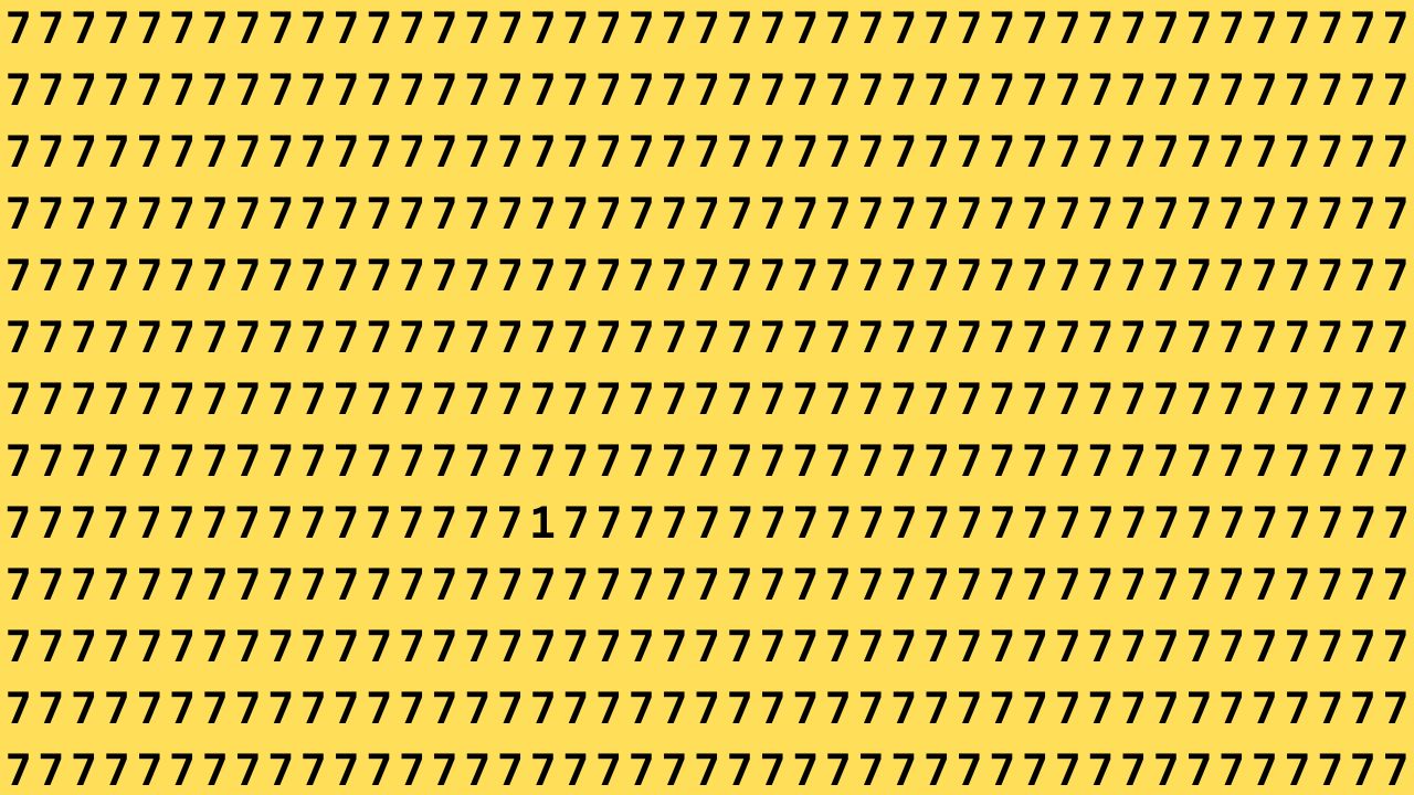 Quick Optical Illusion: Spot the Number 1 Hidden Among 7s in Just 7 Seconds