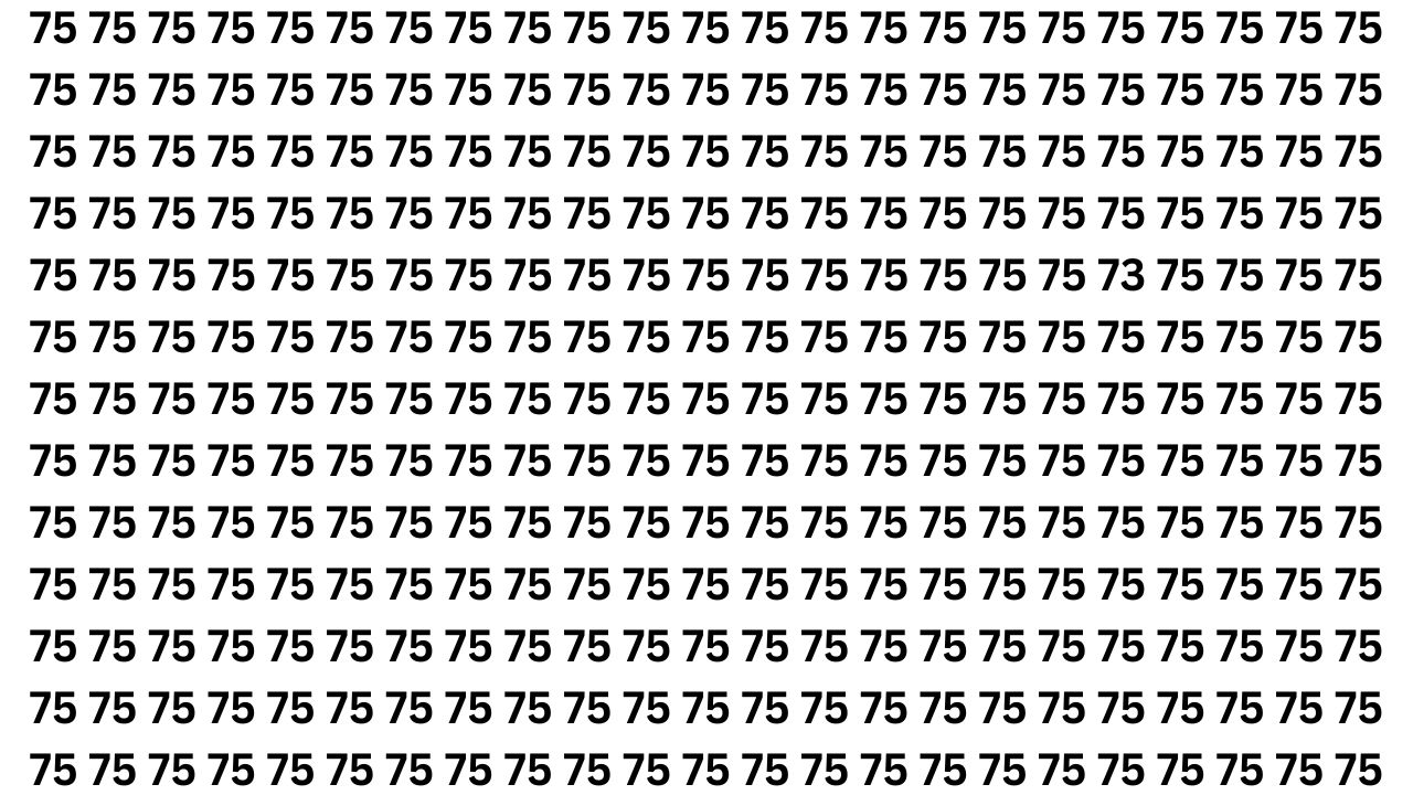 Optical Illusion Challenge Drops — Spot the 73 Hidden in a Grid of 75s
