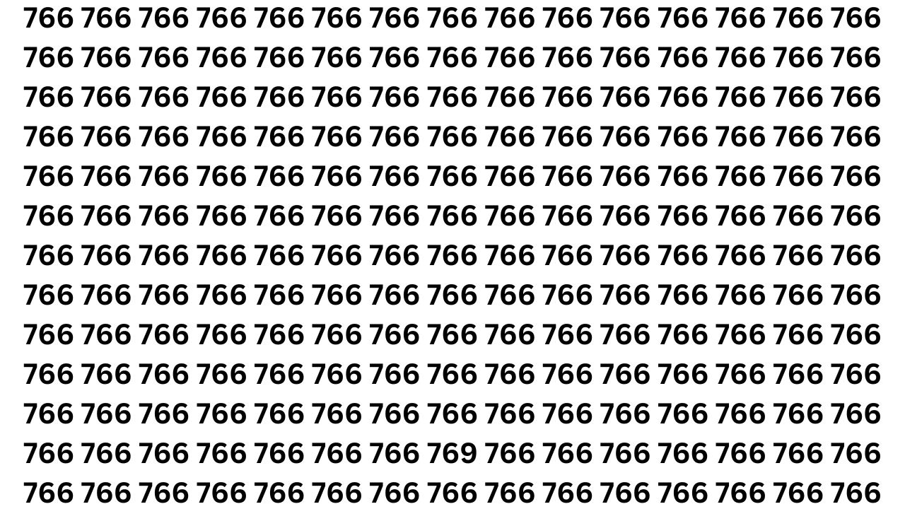 Optical Illusion Test: Can You Find 769 Among 766s in 5 Seconds