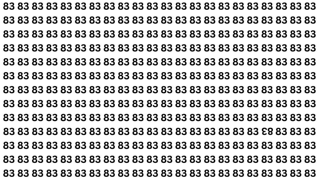 Spot the Inverted 83 Hidden Among Identical 83 in 8 Seconds