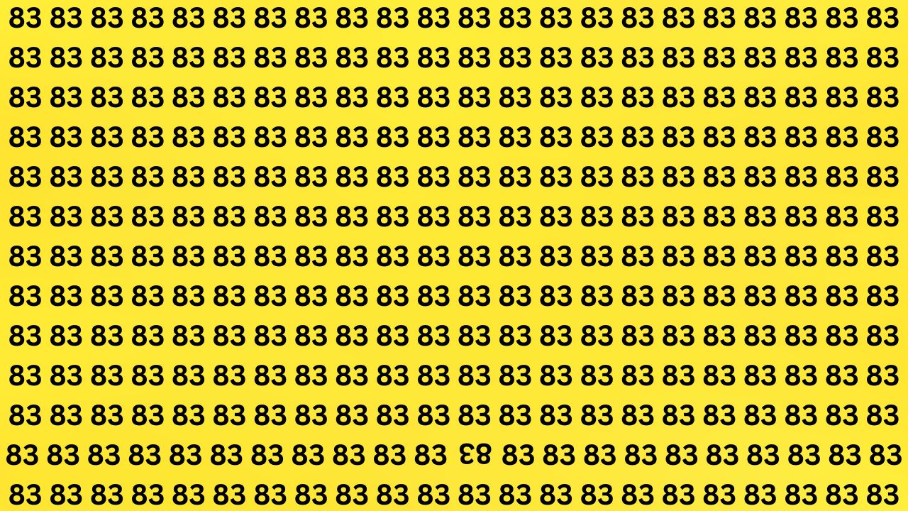 Find the Inverted 83 Hidden Among Identical 83 in 8 Seconds