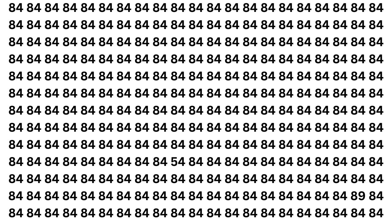 Find 54 and 89 Hidden Among 84 in 7 Seconds
