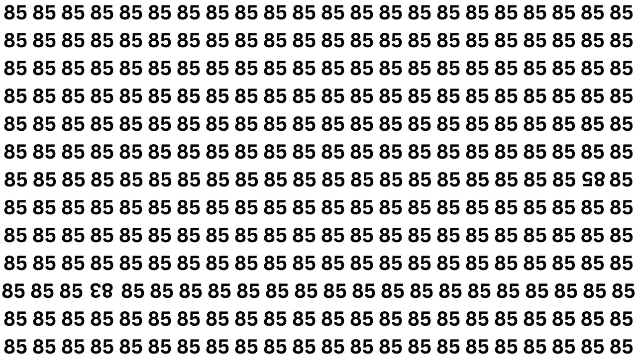 Optical Illusion Challenge: Find 83 and 85 Among Similar 85 Patterns