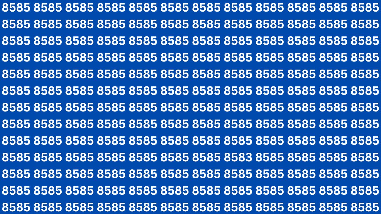 Optical Illusion Challenge: Spot 8583 Hidden in a Grid of 8585s