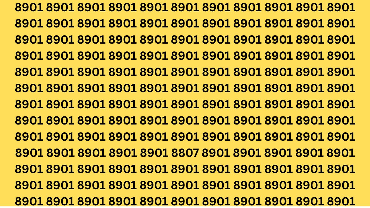 Optical Illusion Challenge: Spot 8807 Hidden Among 8901s