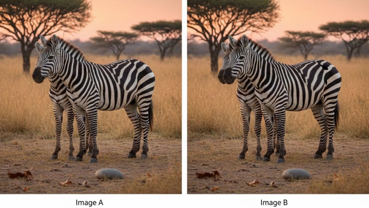 Brain Teaser Challenge: Can You Spot 3 Differences in the Zebra Images Within 8 Seconds