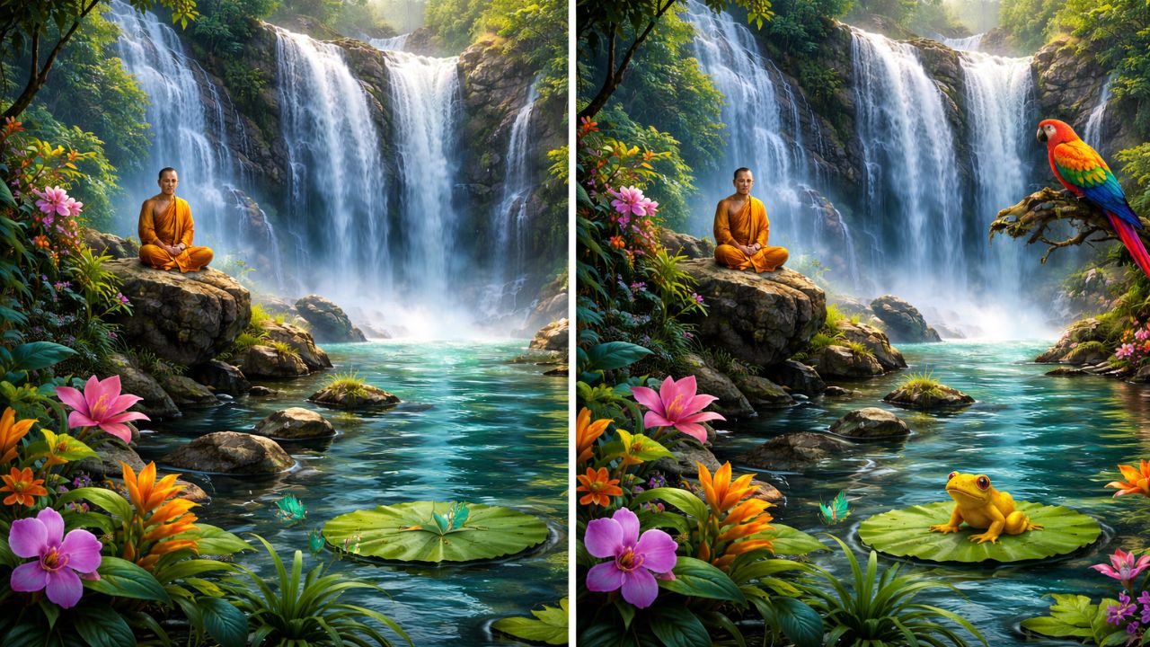 Find 3 Changes in the Waterfall Scene Before Time Runs Out