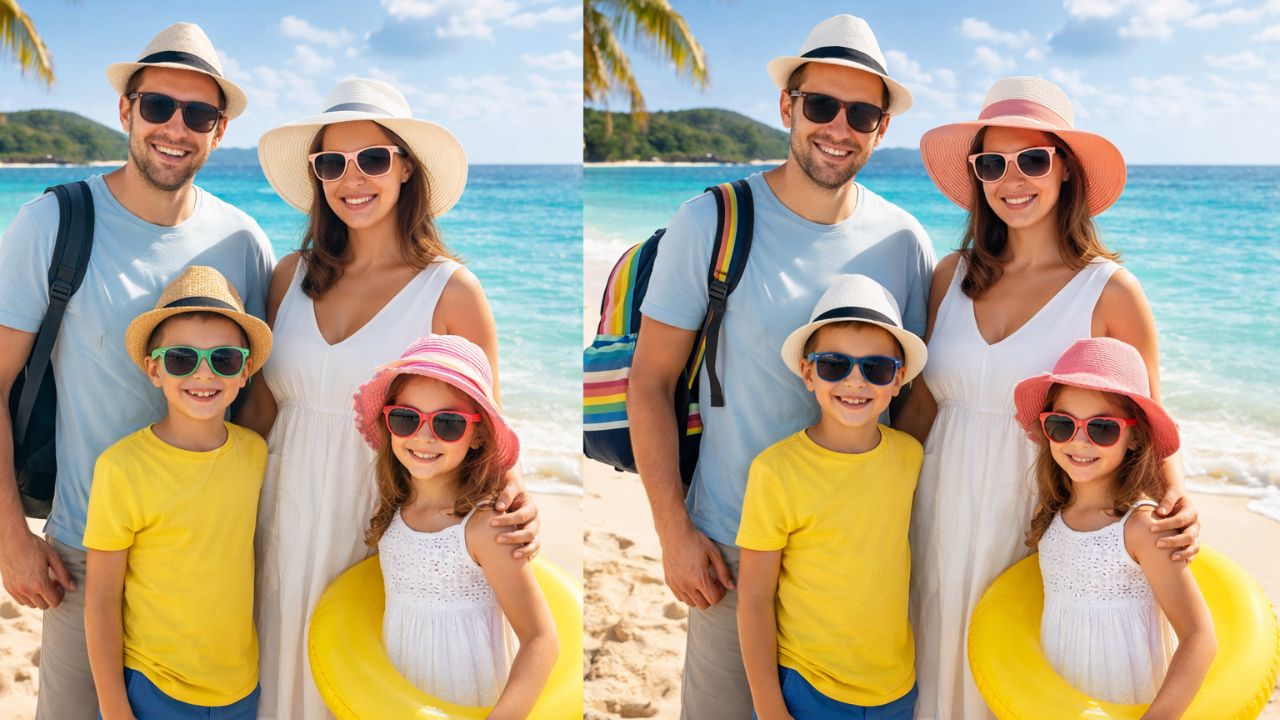 Find 3 Differences in the Family Vacation Image in 8 Seconds