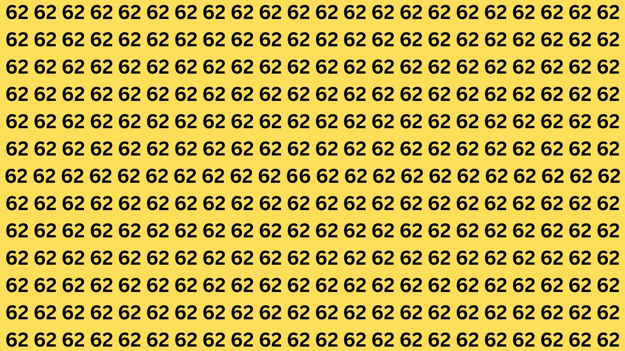 Observation Eye Test: Find the Hidden 66 Among 62s Within 6 Seconds