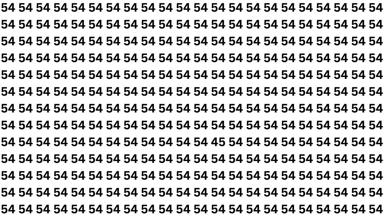 Observation Puzzle Challenge: Find 45 Hidden Among 54s Without Losing Focus