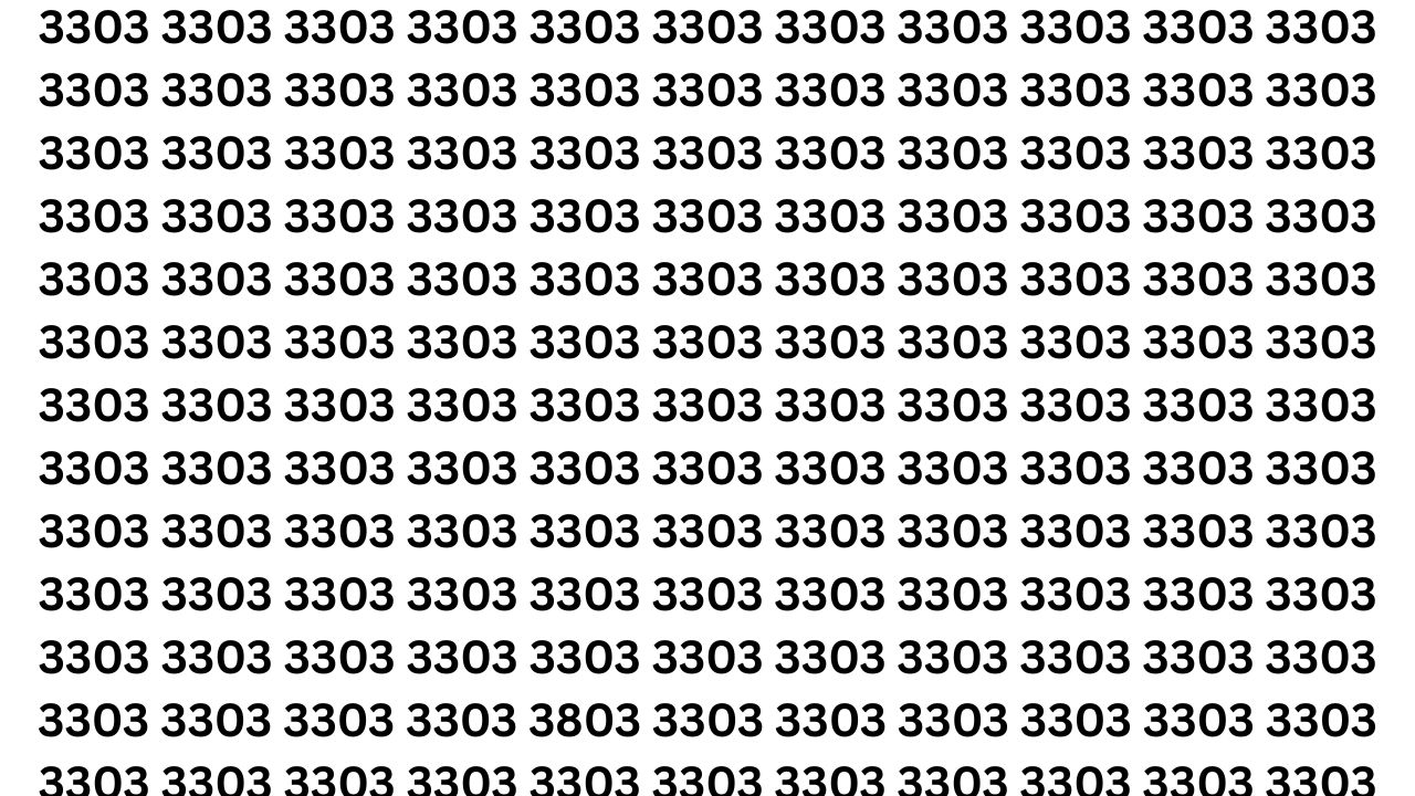Optical Illusion Challenge: Spot 3803 Hidden Among 3303s in 6 Seconds