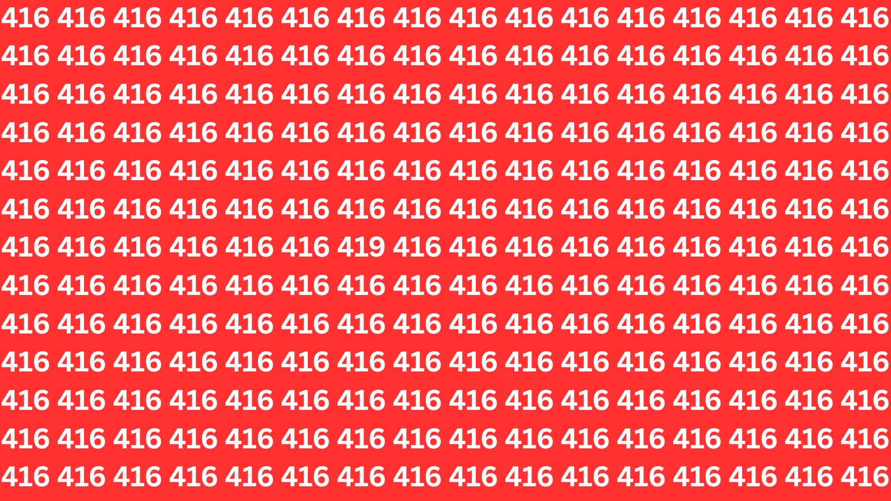 Optical Illusion Challenge: Find 419 Hidden Among 416 in 7 Seconds