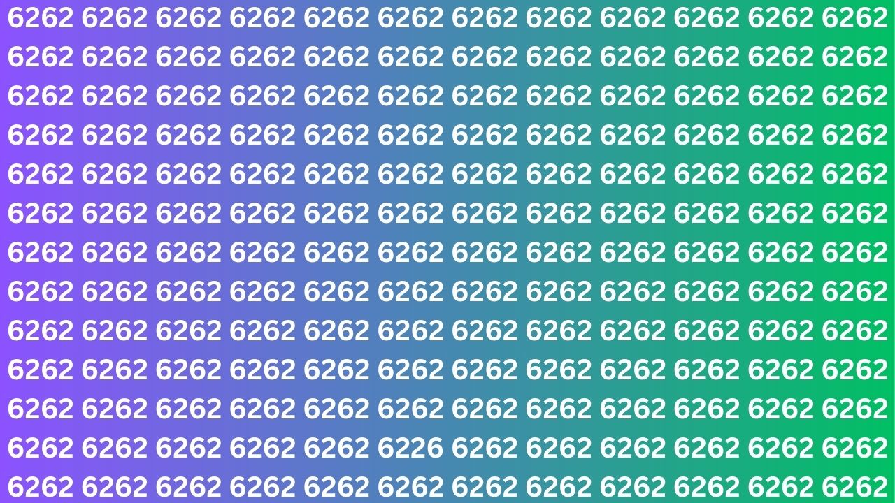 Optical Illusion Challenge: Locate 6226 Among 6262s Within 7 Seconds