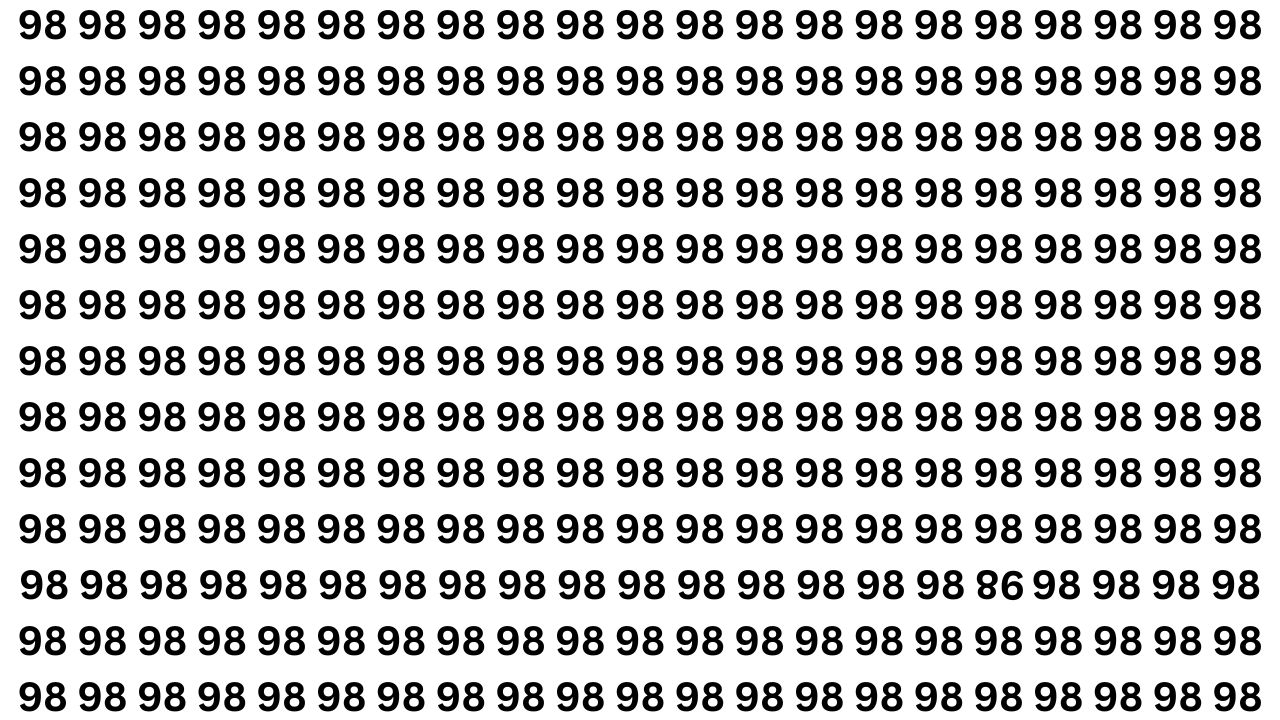 Optical Illusion Challenge: Spot the Inverted 98 Hidden Among Similar Numbers in 8 Seconds