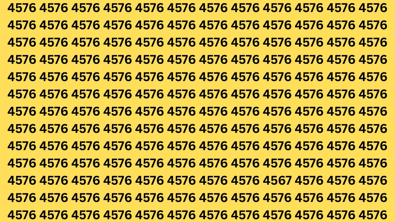 Optical Illusion Challenge: Can You Detect 4567 Hidden Among 4576s?