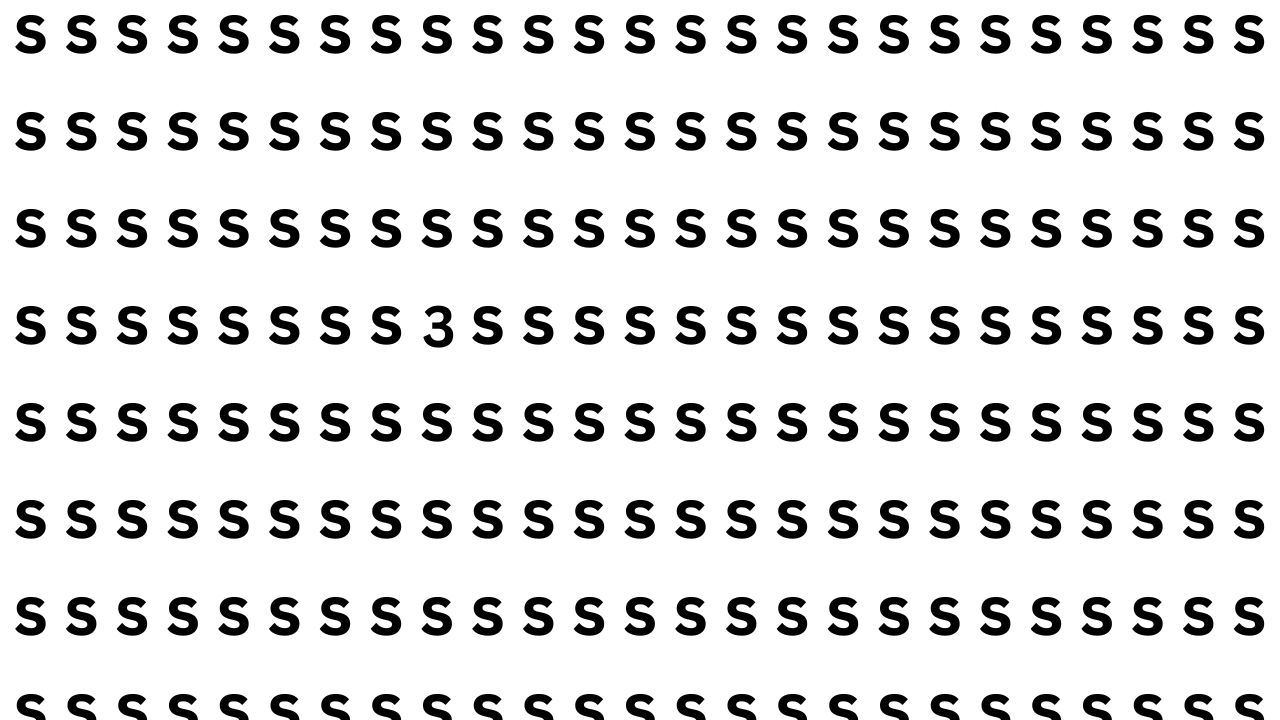 Optical Illusion Challenge: Can You Spot the Number 3 Hidden Among S in 5 Seconds