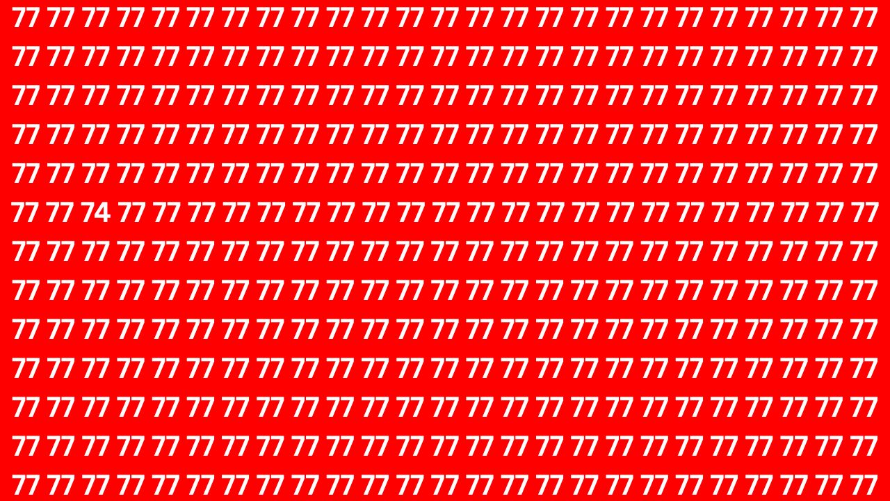 Optical Illusion Challenge: Find the Correct 74 Before the Timer Ends