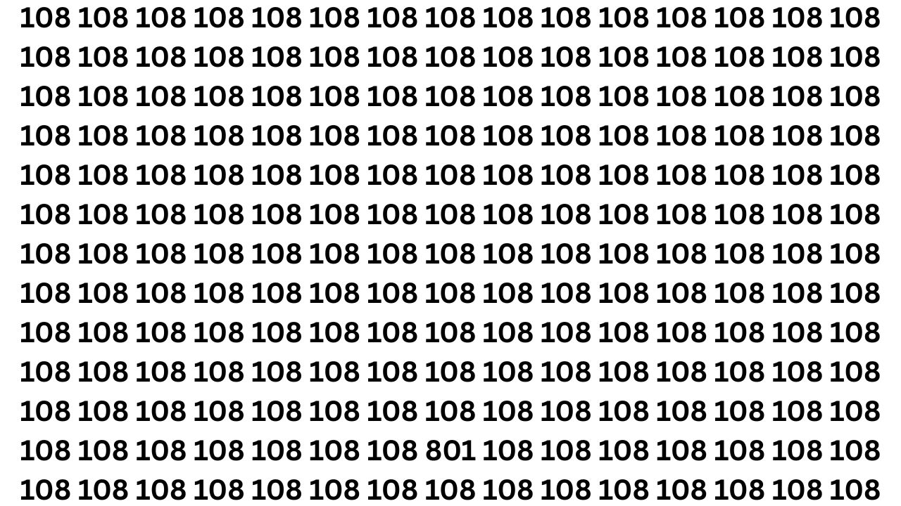 Optical Illusion Challenge: Can You Spot the Number 801 With Sharp Observation