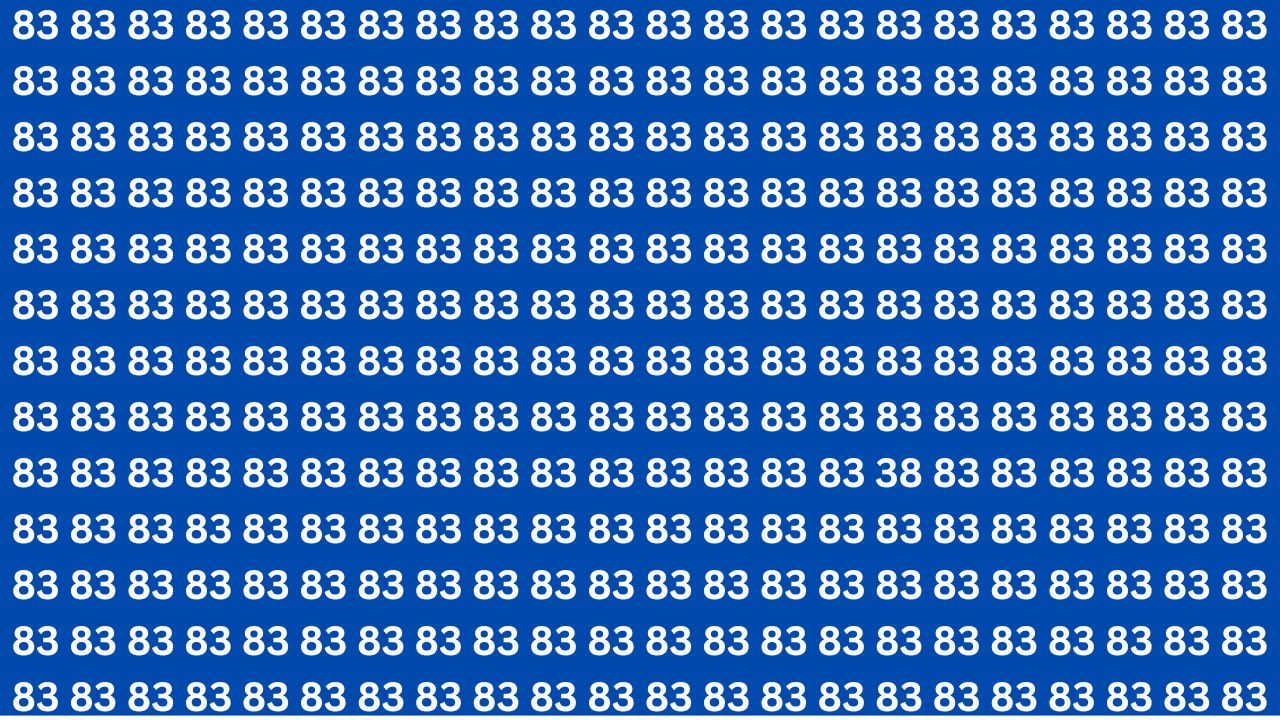Optical Illusion Challenge: Can You Find the Upright 38 Within 5 Seconds?