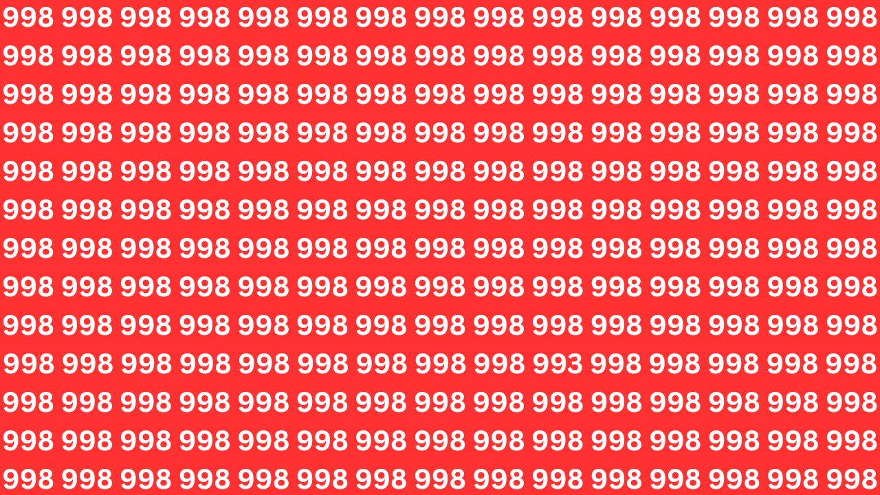 Optical Illusion Challenge: Find 993 Among Identical 998s Before Time Runs Out