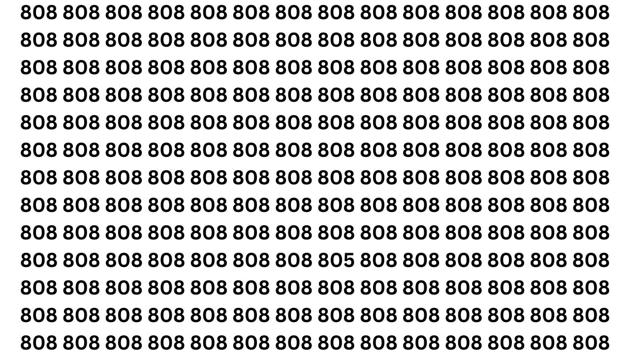Optical Illusion Challenge: Detect 805 Among 808s in Record Time