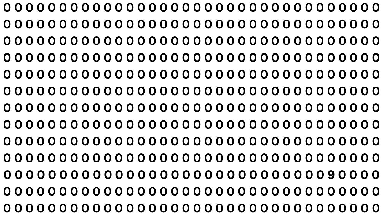Optical Illusion Challenge: Can You Spot 9 Hidden Among 0s in 8 Seconds