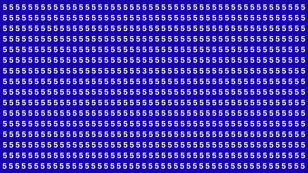 Optical Illusion Challenge: Spot the Hidden 3 Among 5s Within 9 Seconds