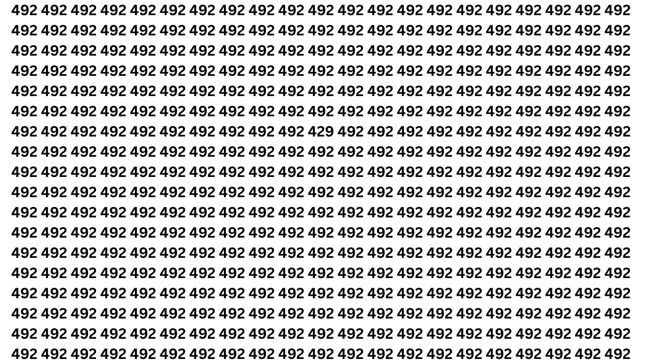 Optical Illusion Challenge: Find 429 Hidden Among 492s in 7 Seconds