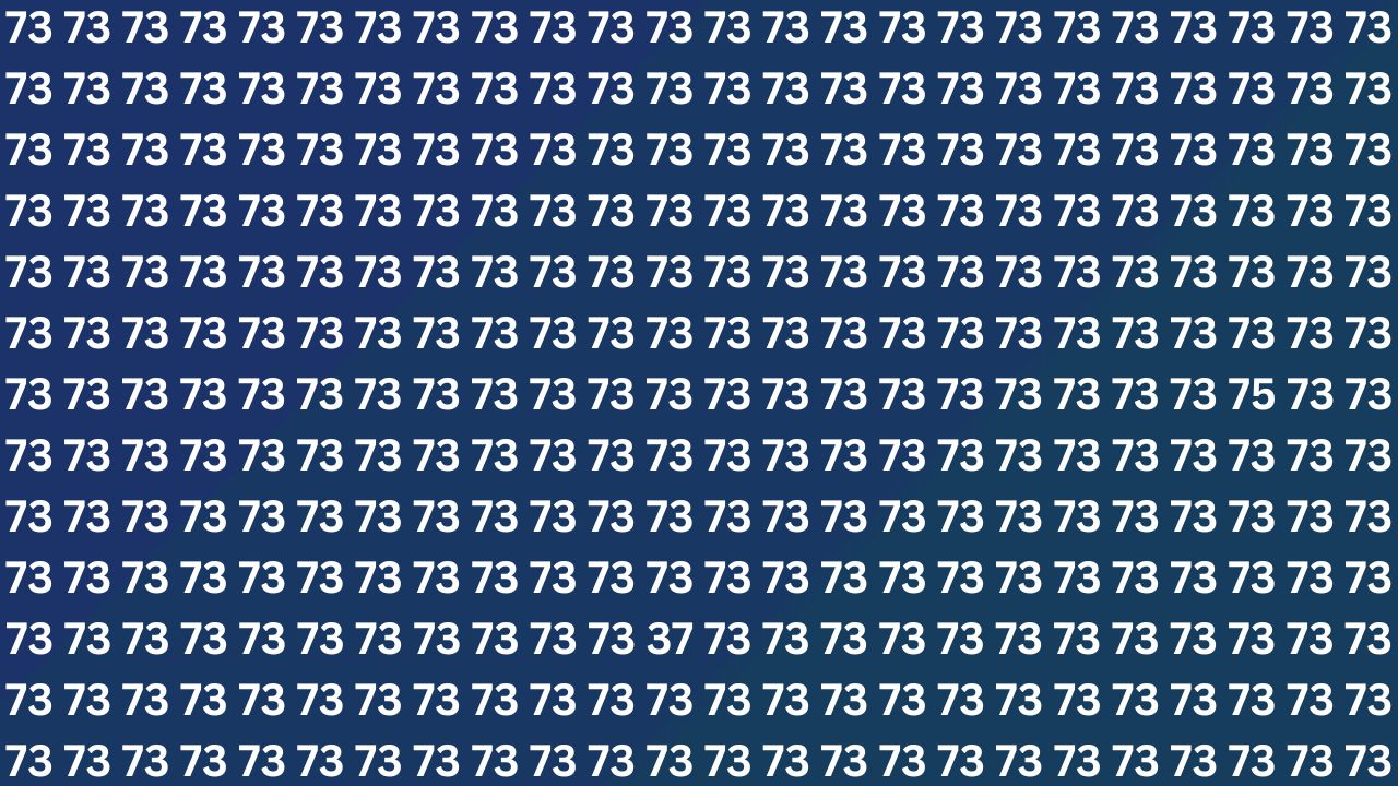 Optical Illusion Eye Test: Locate 37 and 75 Among 73s in 7 Seconds