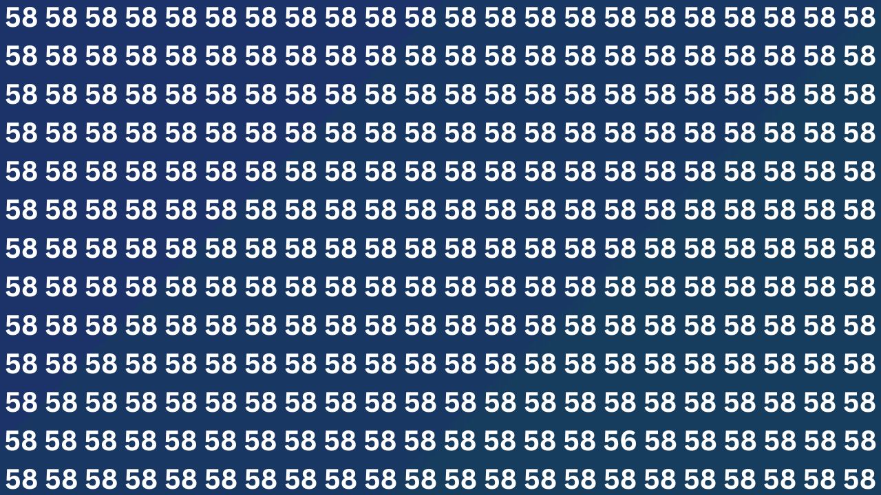 Optical Illusion Test: Spot 56 Hidden Among 58s Within 5 Seconds
