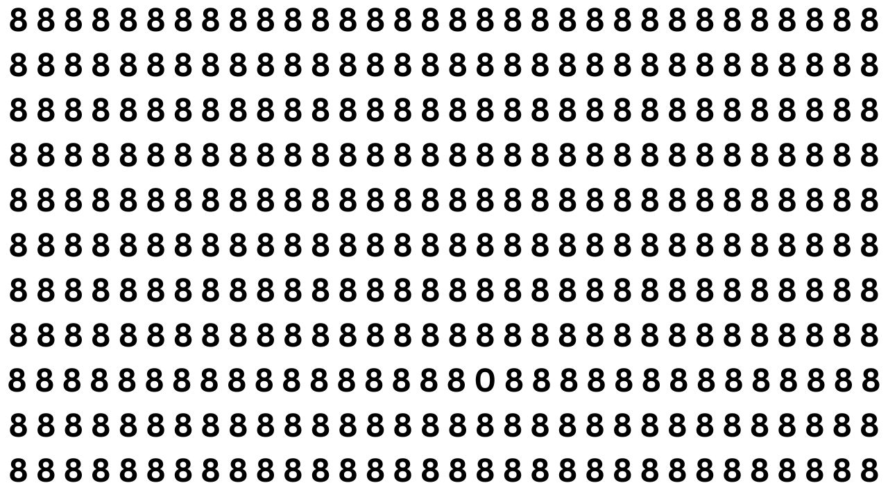 Optical Illusion Test: Find the Hidden 0 Among 8s Before 8 Seconds Run Out