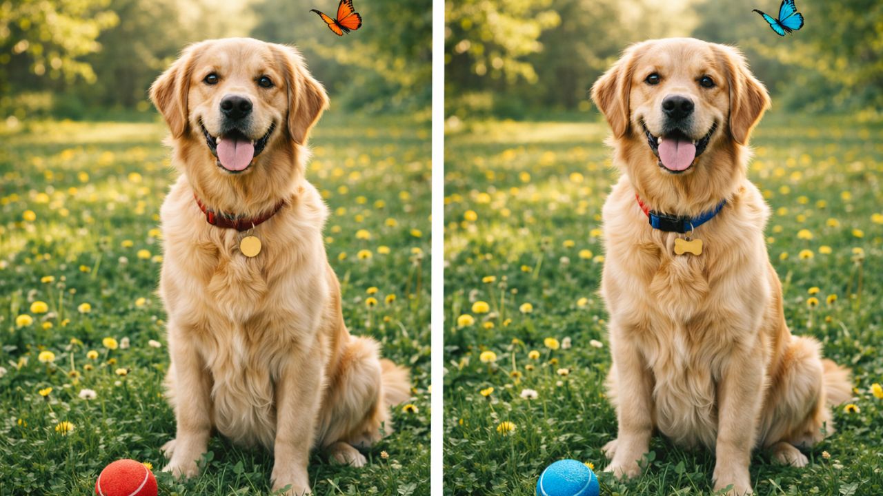 Picture Puzzle Challenge: Spot 3 Differences in This Dog Image in 8 Seconds