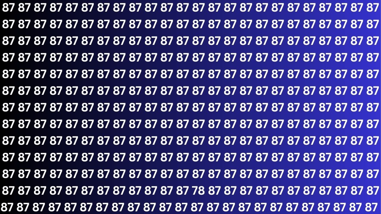 Quick Brain Challenge: Find 78 Hidden Inside a Grid of 87s