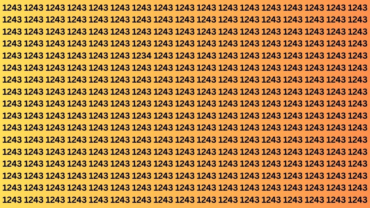 Quick Illusion Challenge: Spot the Number 1234 Before 9 Seconds End